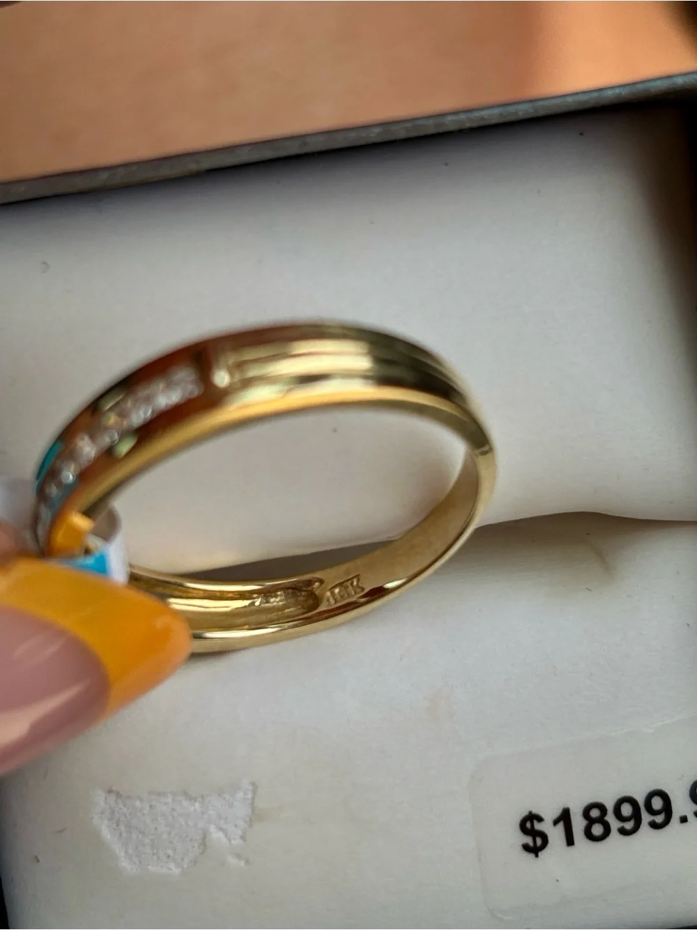 Brand New 10K Yellow Gold Certified 1/5 CTTW Diamond Ring Men's Wedding Band